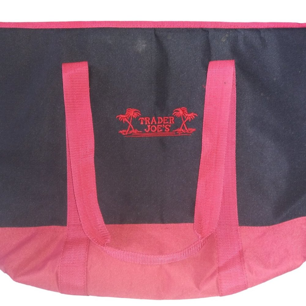 Trader Joe’s Reusable Black and Red Trees Insulated Freezer Grocery Bag